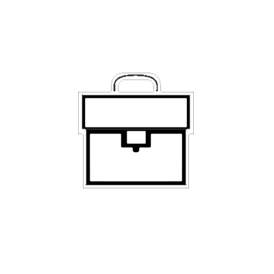 Line art briefcase icon for Occupation Desk